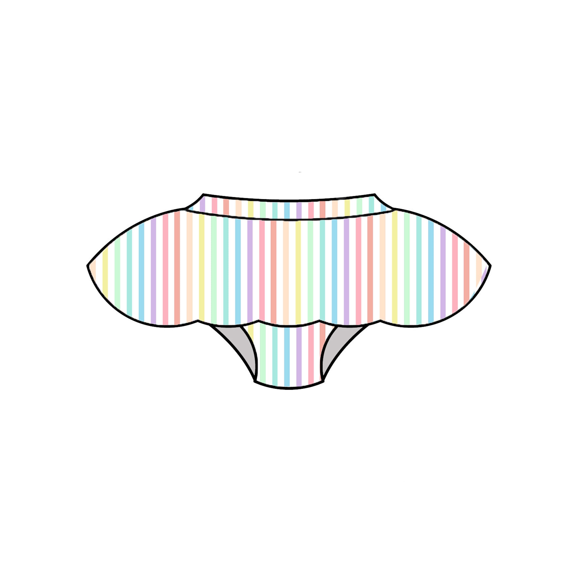 RTS- PASTEL STRIPES - SKIRTED BLOOMER ONLY